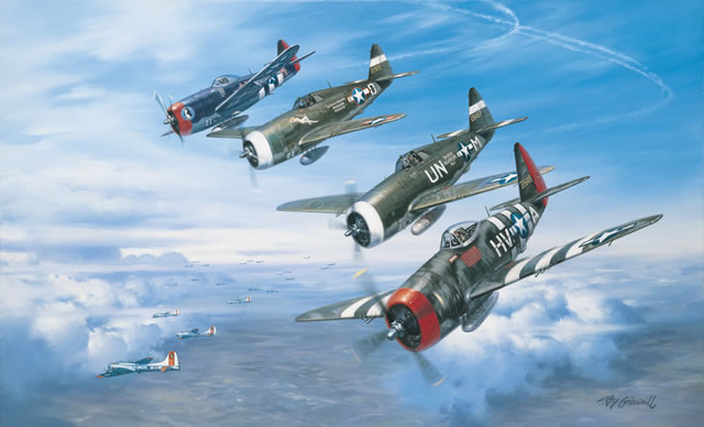 "A Wolfpack Salute" - Roy Grinnell-P-47 Thunderbolt 56th Fighter Group Art